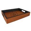 16 inch x 12 inch rawhide leatherette serving tray