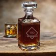 Engraved Glass Decanter with Glass Stopper