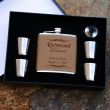 Faux Leather Flask Set