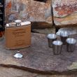 Faux Leather Flask Set