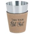 Matching Leatherette Wrapped Stainless Steel Shot Glass