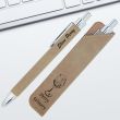 Leatherette Pen Set In Tan