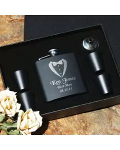 Black Flask Groomsmen Gift Set