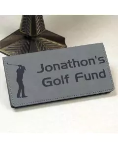 Personalized Checkbook Cover in Gray Leatherette