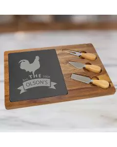 Cheese cutting board and serving set