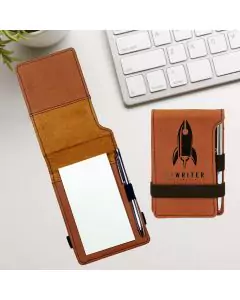 Mini Notepad And Pen in Rawhide Leatherette
