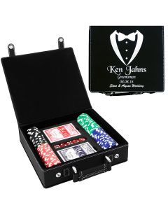 Black Groomsmen Gift Poker Set