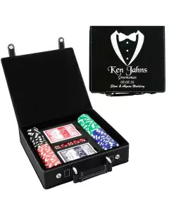 Black Groomsmen Gift Poker Set