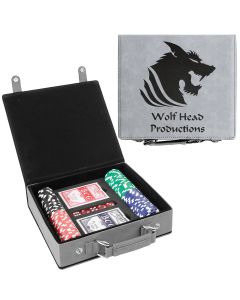 Personalized Poker Set In Gray