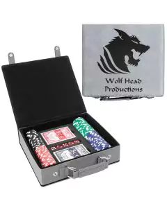 Personalized Poker Set In Gray