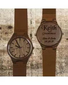 Walnut Wood Watch With Leather Band