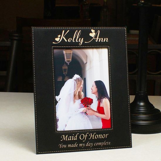Personalized Bridesmaid Picture Frame Leather Photo Frame