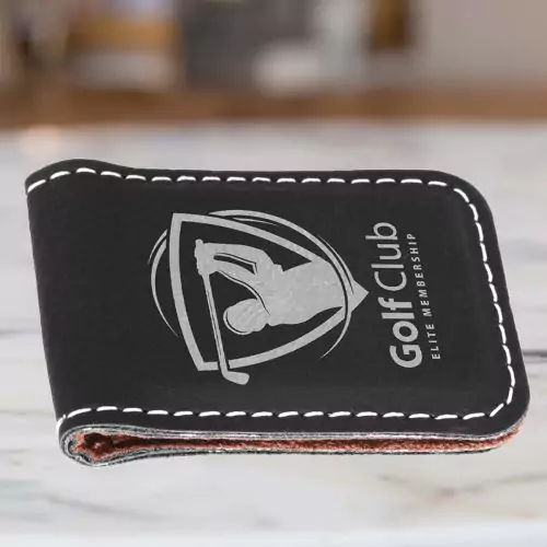 Personalized Money  Clip With Silver Metallic Engraving
