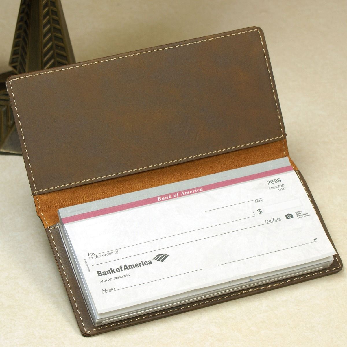 monogram checkbook holder