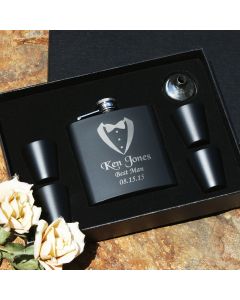 Black Flask Groomsmen Gift Set