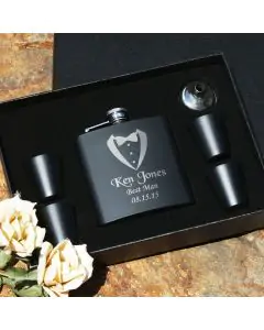 Black Flask Groomsmen Gift Set
