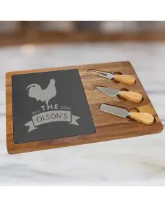 Cheese cutting board and serving set