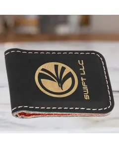 Personalized Money Clip With Gold Metallic Engraving