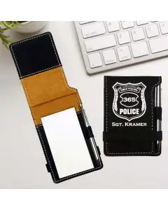 Black Leatherette Notepad and pen
