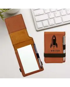 Mini Notepad And Pen in Rawhide Leatherette