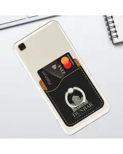 Black Leatherette Phone Ring Wallet