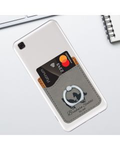Gray Leatherette Phone Wallet 