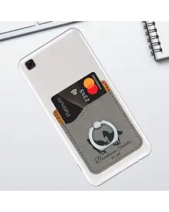 Gray Leatherette Phone Wallet 