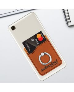 Rawhide Leatherette Phone Wallet With Finger Ring