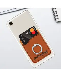 Rawhide Leatherette Phone Wallet With Finger Ring