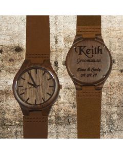 Walnut Wood Watch With Leather Band