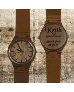 Walnut Wood Watch With Leather Band