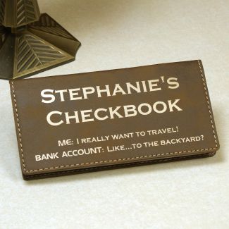 Rustic/Gold Personalized Checkbook Cover