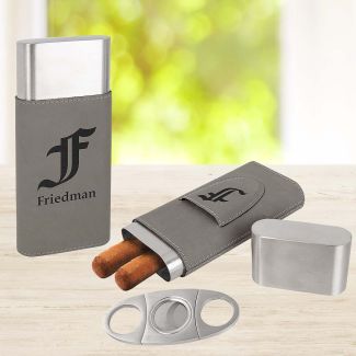 Personalized Cigar Case With Cutter