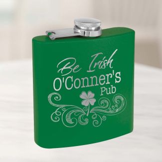 Custom Flask in green powder coat