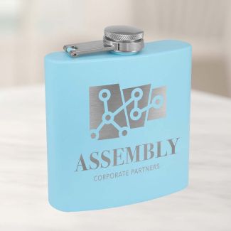 Powder Blue Six Ounce Flask