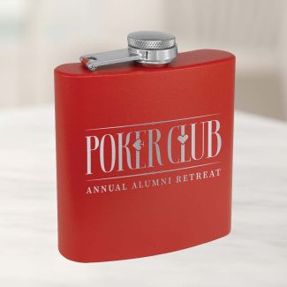 Custom Flask In Red Powder Coated Stainless Steel
