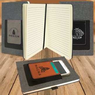 Personalized Journal with Cell Phone Pocket