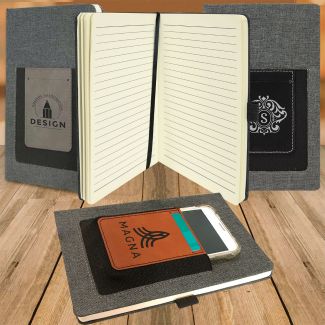 Personalized Journal with Cell Phone Pocket