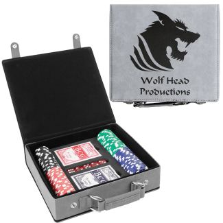 Personalized Poker Set In Gray