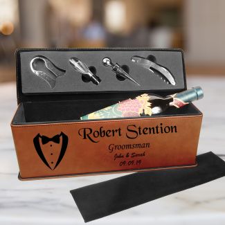 Engraved Groomsmen Gift Wine Box And Tool Set