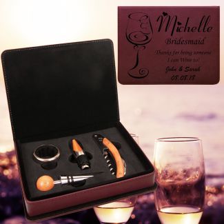 Personalized Bridesmaid Gift Wine Set