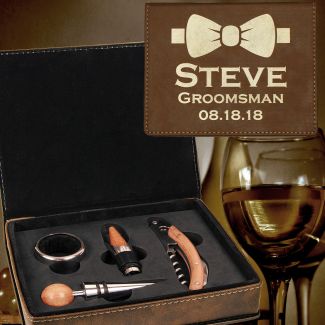 Rustic/Gold Personalized Wine Tool Set