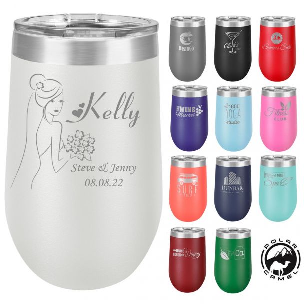 Personalized Polar Camel Stemless Wine Glass