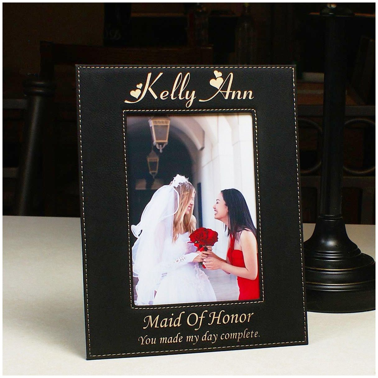 Personalized Bridesmaid Picture Frame Leather Photo Frame