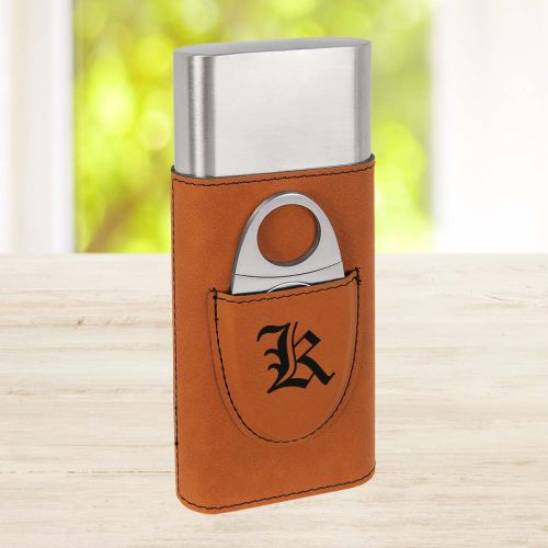 Personalized Groomsmen Gift Cigar Case With Cutter