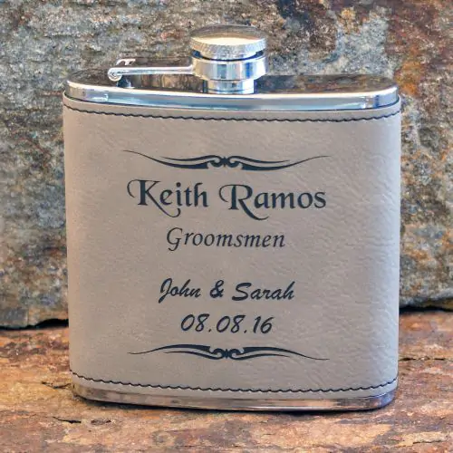 Leatherette Groomsmen Gift Flask