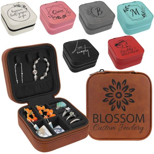 Personalized Leatherette Travel Jewelry Box In Choice Of Color