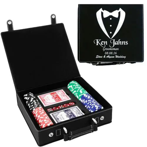 Black Groomsmen Gift Poker Set