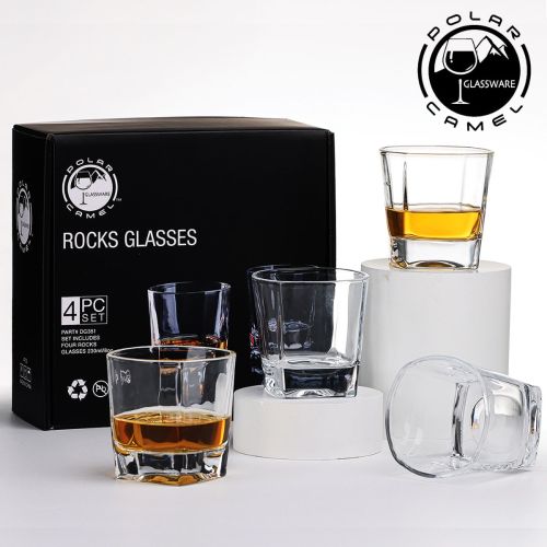 Set of 4 Personalized Whiskey Rocks Glasses Squared 8 oz