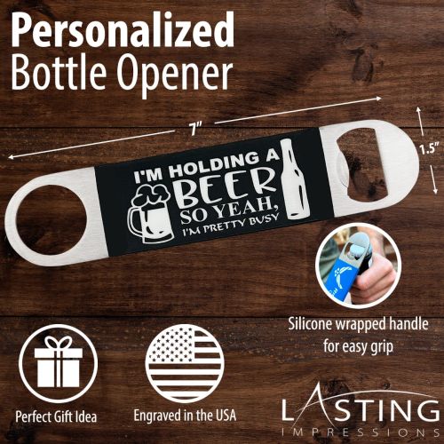 Personalized Stainless Steel Bottle Opener In Choice of Color